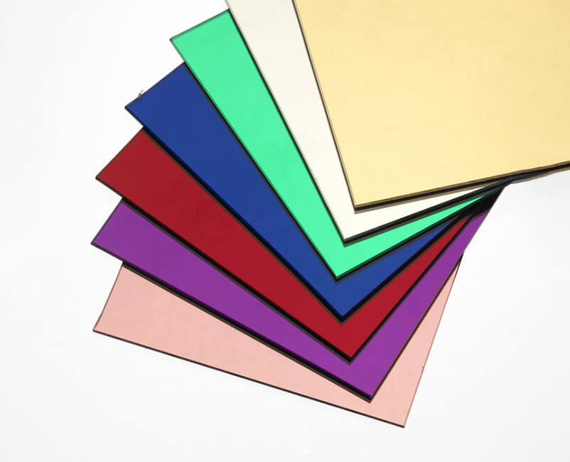 Panneau miroir carré coloré
