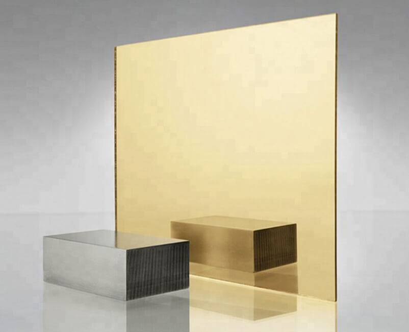 Feuille de miroir acrylique doré de haute qualité, directe d'usine
